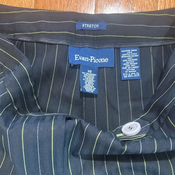 EVAN PICONE WOMEN STRETCH DRESS PANTS striped wide legs high waisted in size 10 - Picture 4 of 5